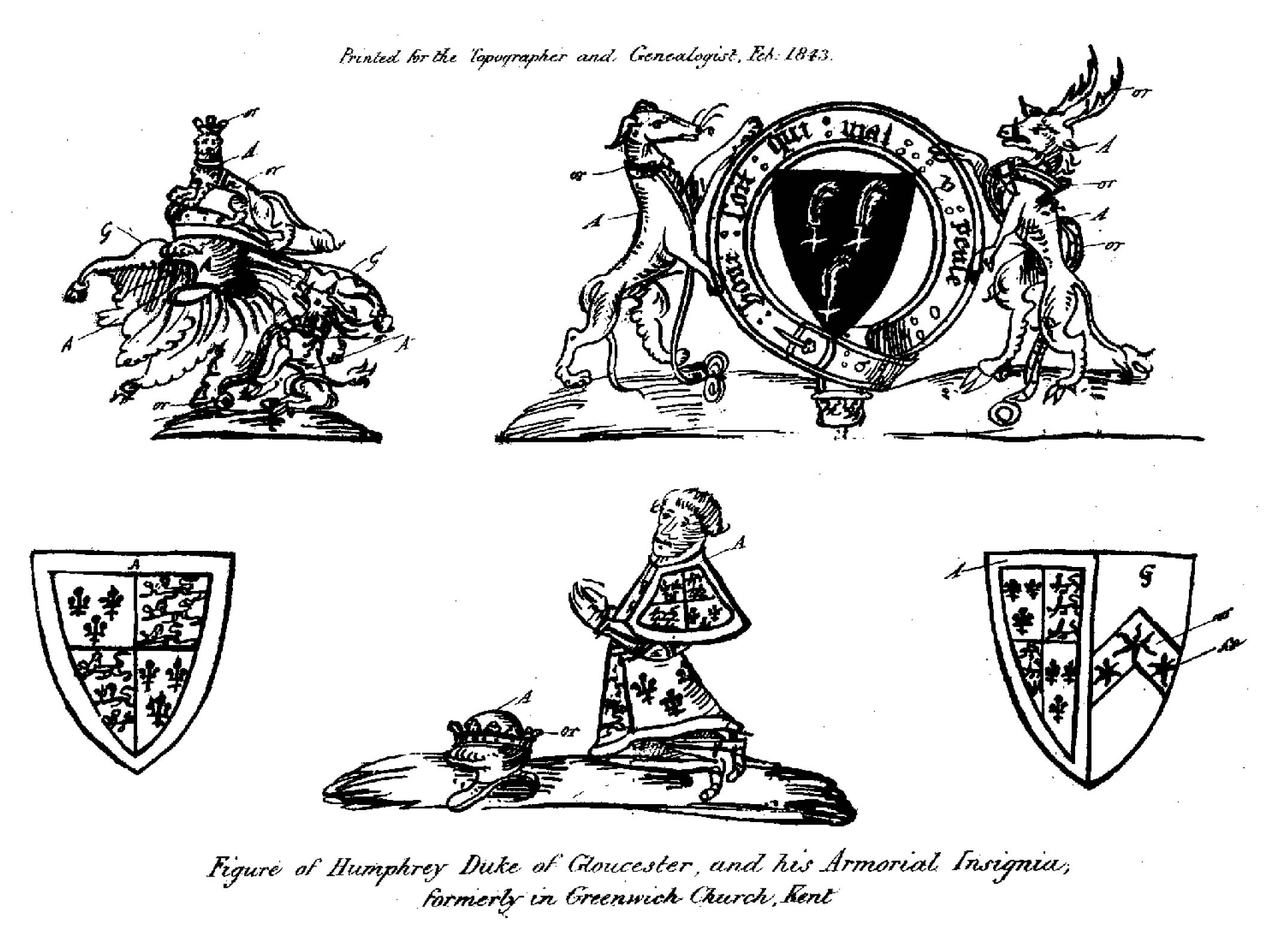 Humphrey Duke of Gloucester and his armorial insignia